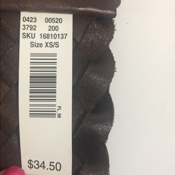 [American Eagle] brown leather wide woven belt new - Picture 4 of 4